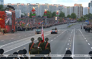 Военный парад по случаю 80-летия Победы начался у стелы "Минск - город-герой"
