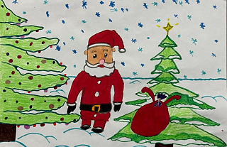 Задумчивая лиса и брутальный Дед Мороз – кто победил в редакционном конкурсе детских рисунков