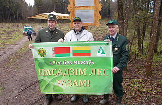 Работники Островецкого лесхоза совместно с литовскими коллегами посадили дубраву в Литовской Республике